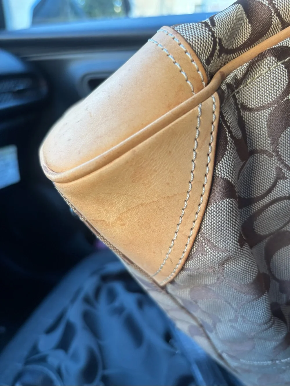 Vintage Fall Coach Signature Hampton Canvas Tote Bag